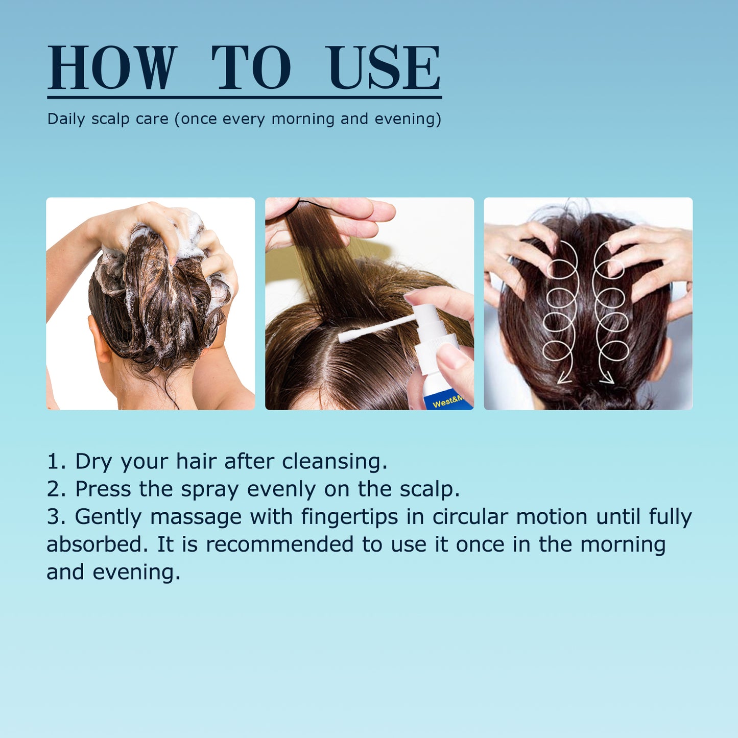 West&Month Scalp Treatment Essence Spray, Hair Care And Repair Damaged Hair Follicle Hair Root Treatment Spray - LaTezza Online Shop