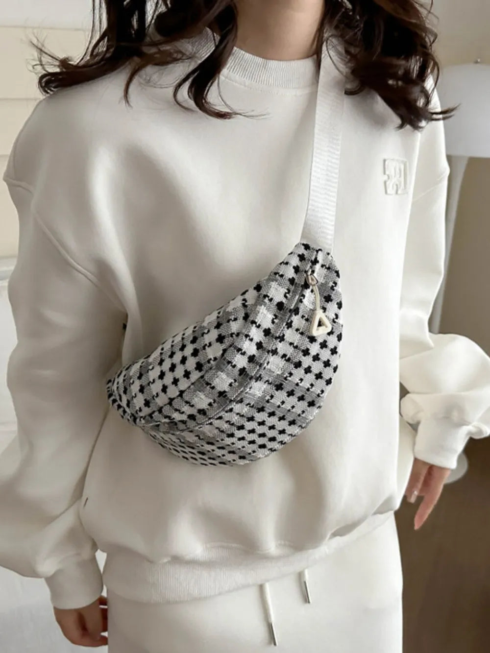 Strap Crossbody Bag Plaid Wide - LaTezza Online Shop