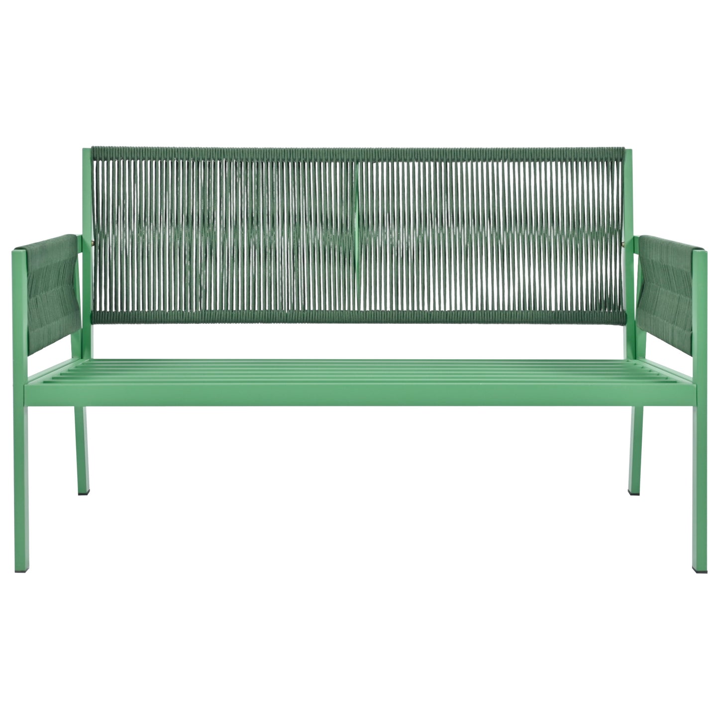 Outdoor Furniture with Tempered Glass Table, Set Deep Seating with Thick Cushion (Fluorescent Yellow & Green) - LaTezza Online Shop