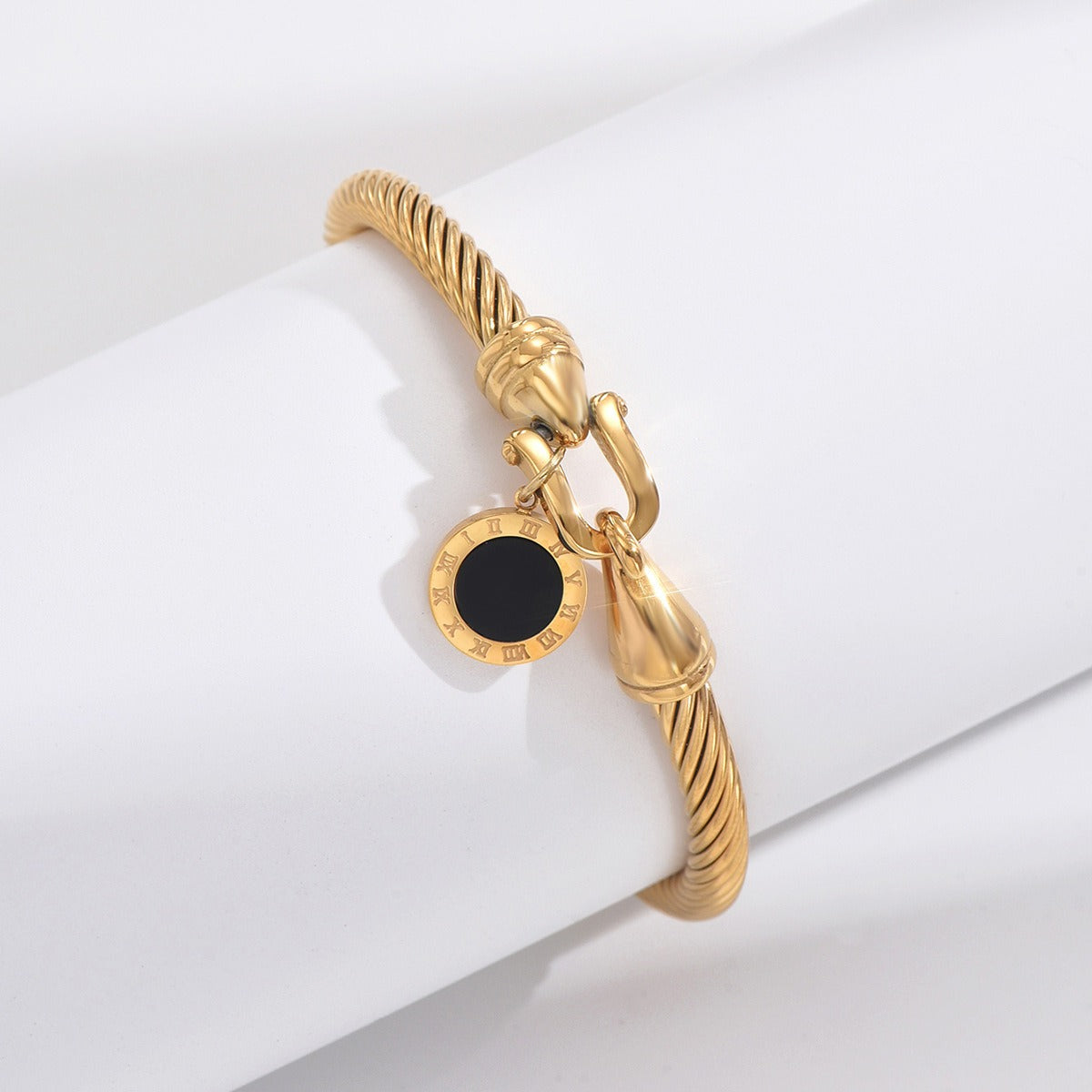 Versatile fashion Roman numeral pendant Twists bracelet stainless steel women's bracelet - LaTezza Online Shop