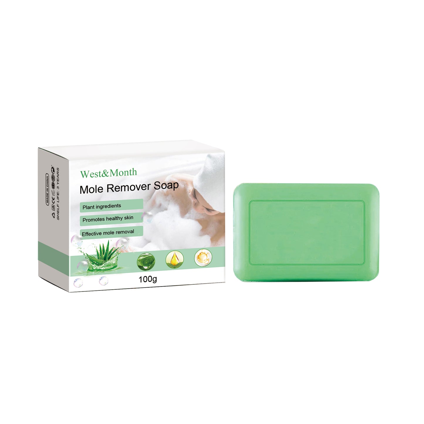 West&Month Mole Remover Soap, Repair Meat Granules Corns And Dark Moles, Smooth Skin Anti-wart Cleansing Soap - LaTezza Online Shop