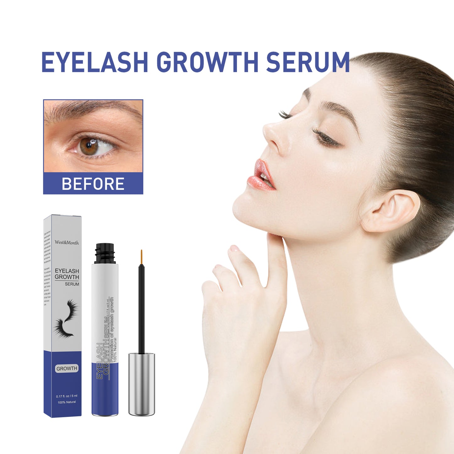 West&Month Mascara, Eyelash Curl Beauty Thick Slender Eyebrows Natural Moisturizing And Beautiful Mascara - LaTezza Online Shop