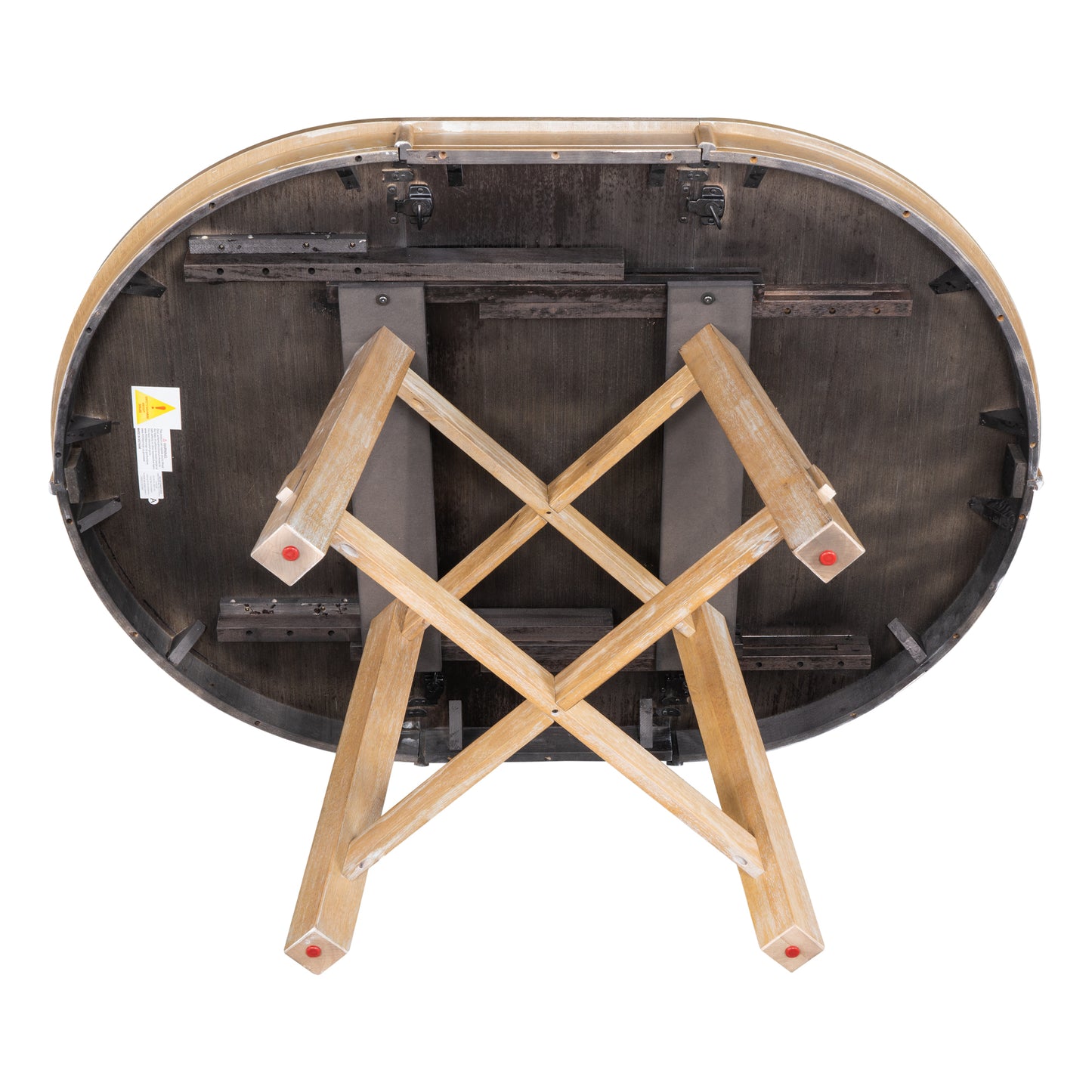 TREXM 5-Piece Farmhouse Dining Table Set Wood Round Extendable Dining Table and 4 Upholstered Dining Chairs (Natural Wood Wash) - LaTezza Online Shop