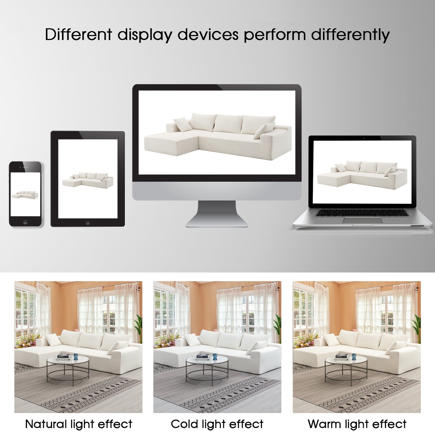 109*68" Modular Sectional Living Room Sofa Set Modern Minimalist Style Couch White - LaTezza Online Shop