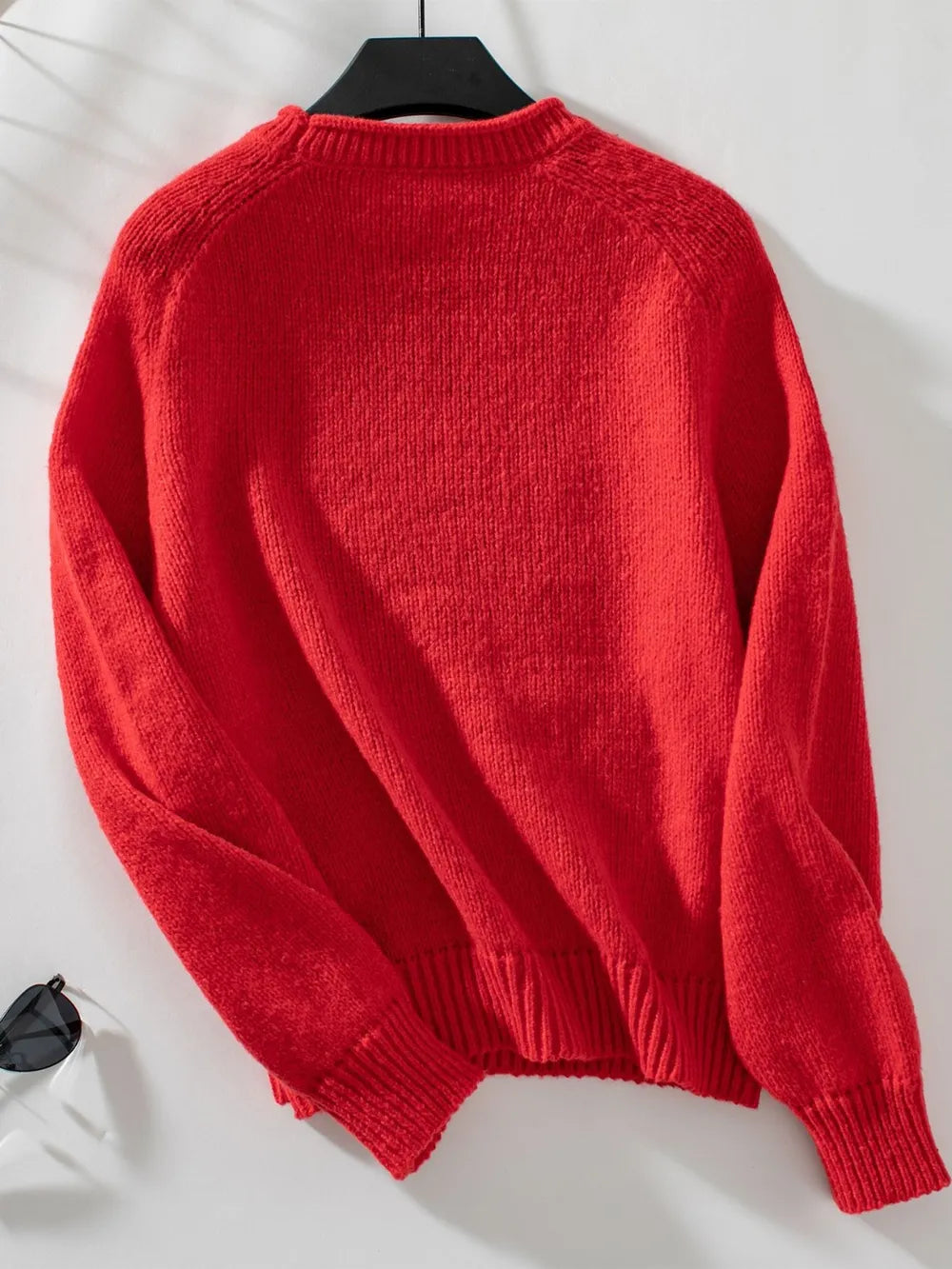 Christmas Tree Round Neck Raglan Sleeve Sweater - LaTezza Online Shop