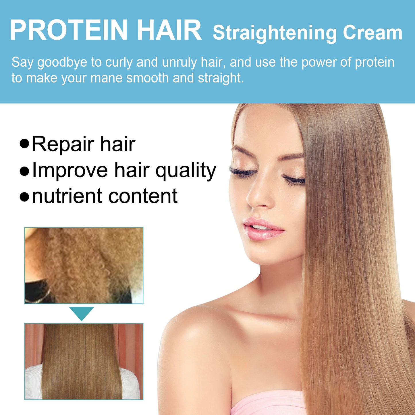 West&Month Protein Hair Straightening Cream Long-lasting Styling Repair Damage Soft Cream