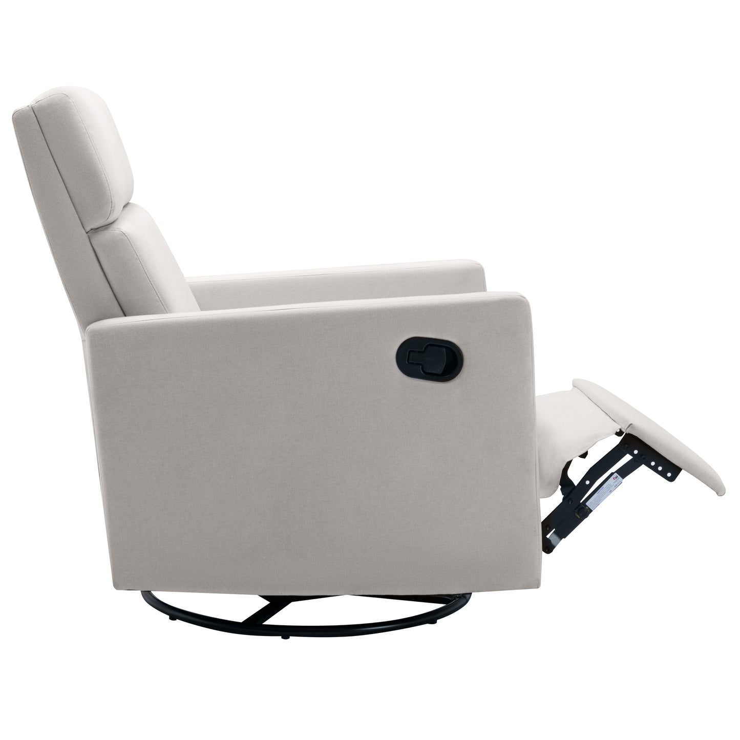 Modern Upholstered Rocker Nursery Chair Plush Seating Glider Swivel Recliner Chair Beige - LaTezza Online Shop