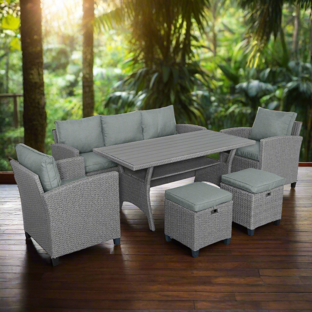 6-piece Outdoor Rattan Courtyard Set - LaTezza Online Shop