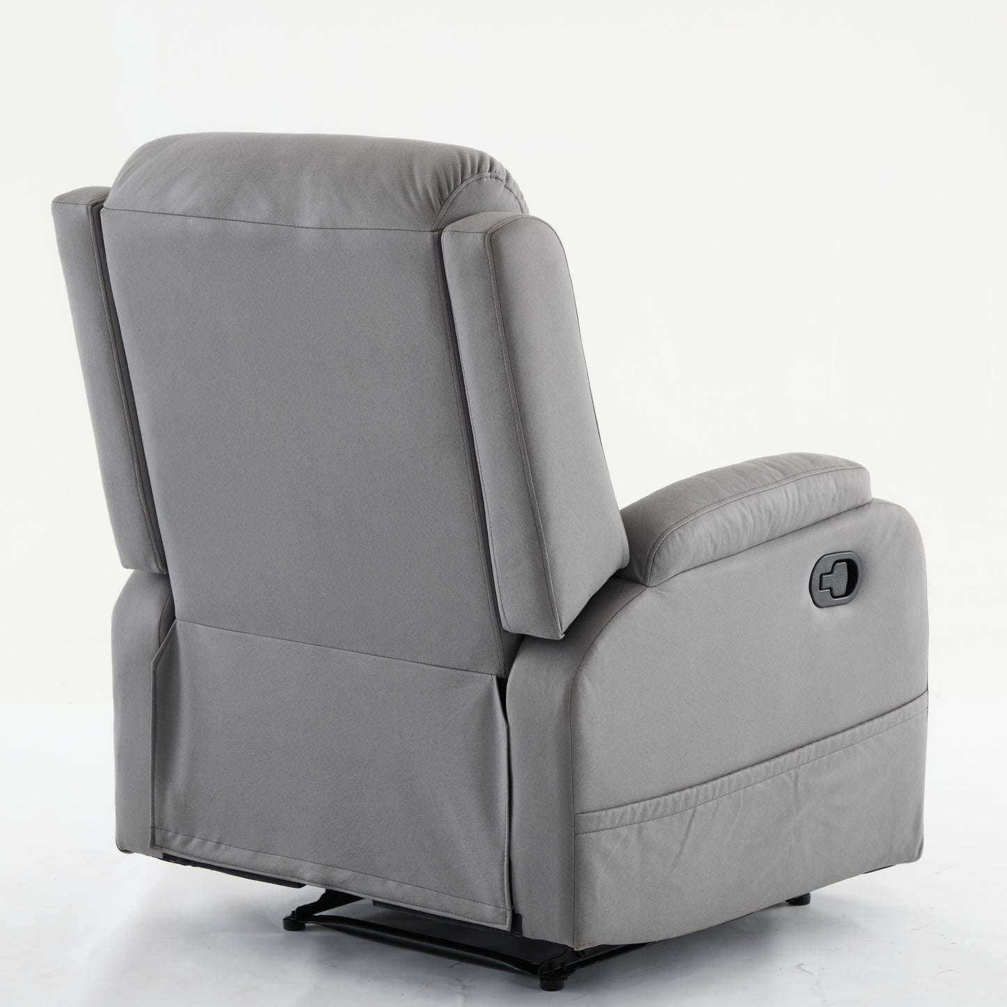 PU leather recliner massage chair with adjustable leg positions at the back, easy to reach side buttons - gray - LaTezza Online Shop