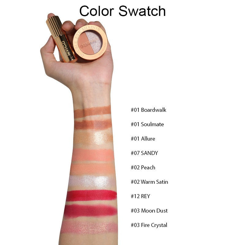 O'CHAIN Pearlescent two-color eyeshadow Matte lipstick does not fade and does not stick to the cup powdery delicate eyeshadow palette - LaTezza Online Shop