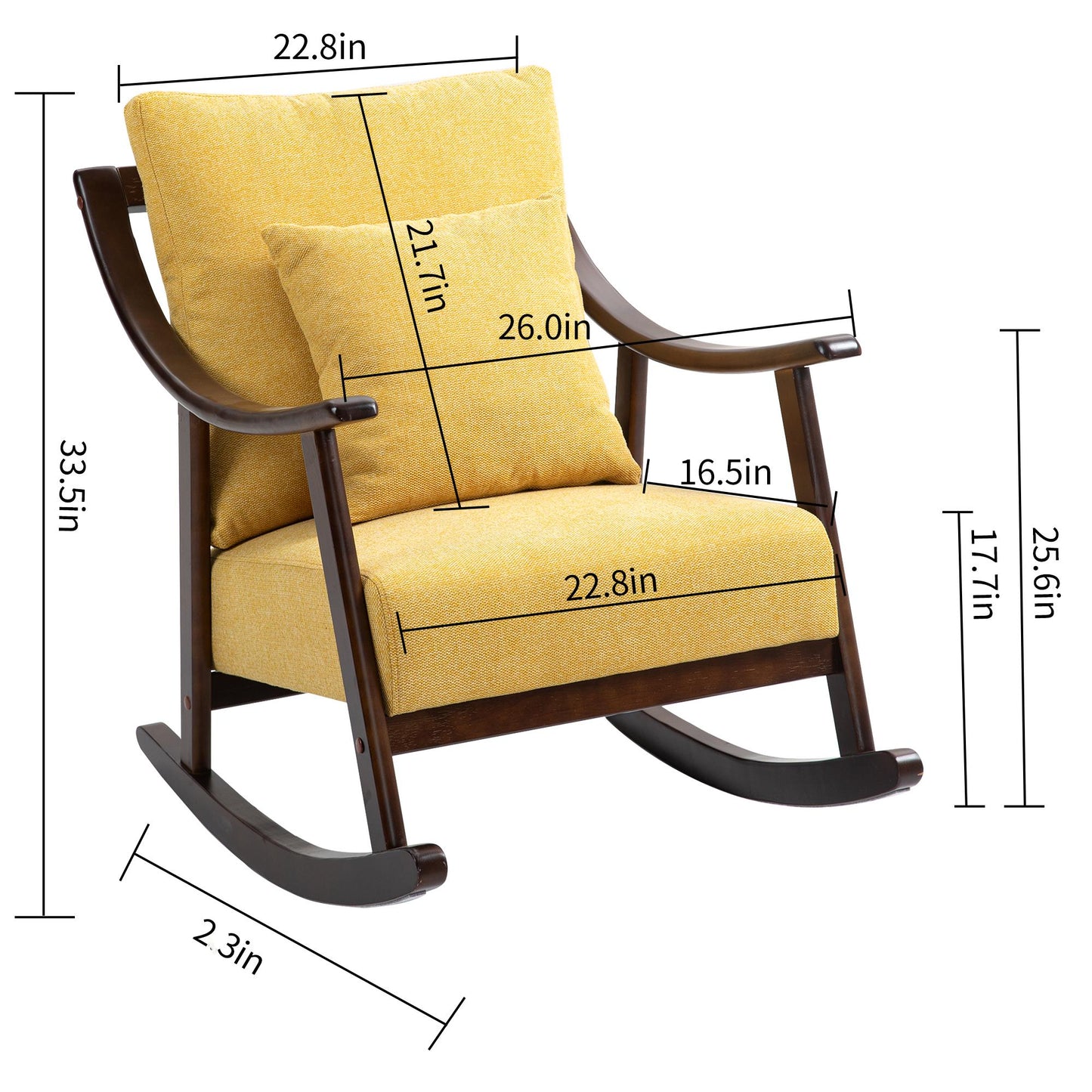 Mid Century Modern Accent Chairs Comfy Upholstered Glider Arm Chair with Solid Wood for Living Room Bedroom Balcony - LaTezza Online Shop