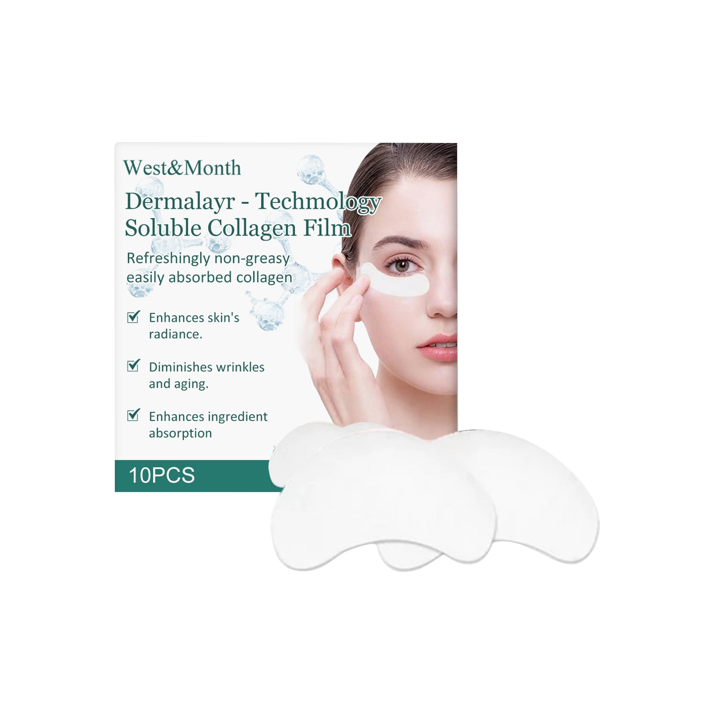 West&Month Dermalayr-Technology Soluble Collagen Film, Anti-wrinkle Moisturizing Firming Whitening Patch - LaTezza Online Shop