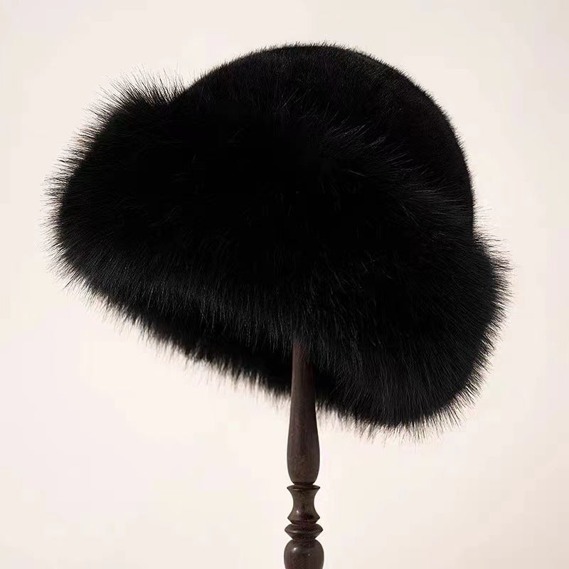 Mongolian hat with thickened insulation, faux fur fashion basin hat, faux mink fur women - LaTezza Online Shop