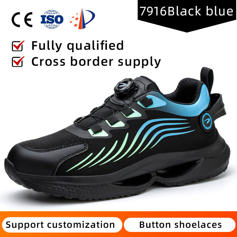Safety shoes anti smashing anti piercing anti slip wear-resistant steel toe shoes lazy no tie safety shoes - LaTezza Online Shop