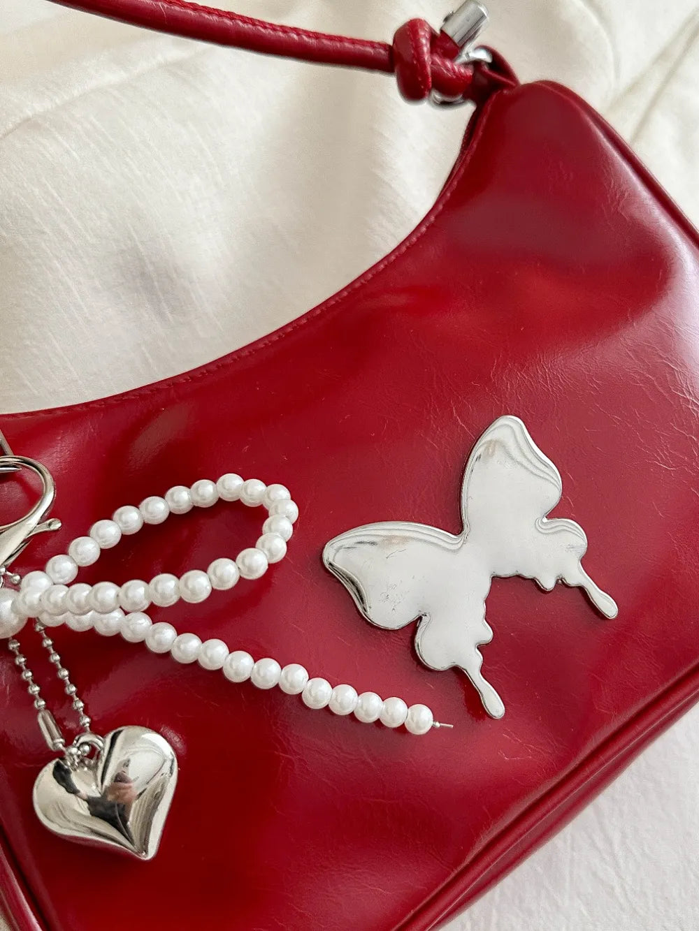 Shoulder Bag Butterfly PU Leather with Bow - LaTezza Online Shop
