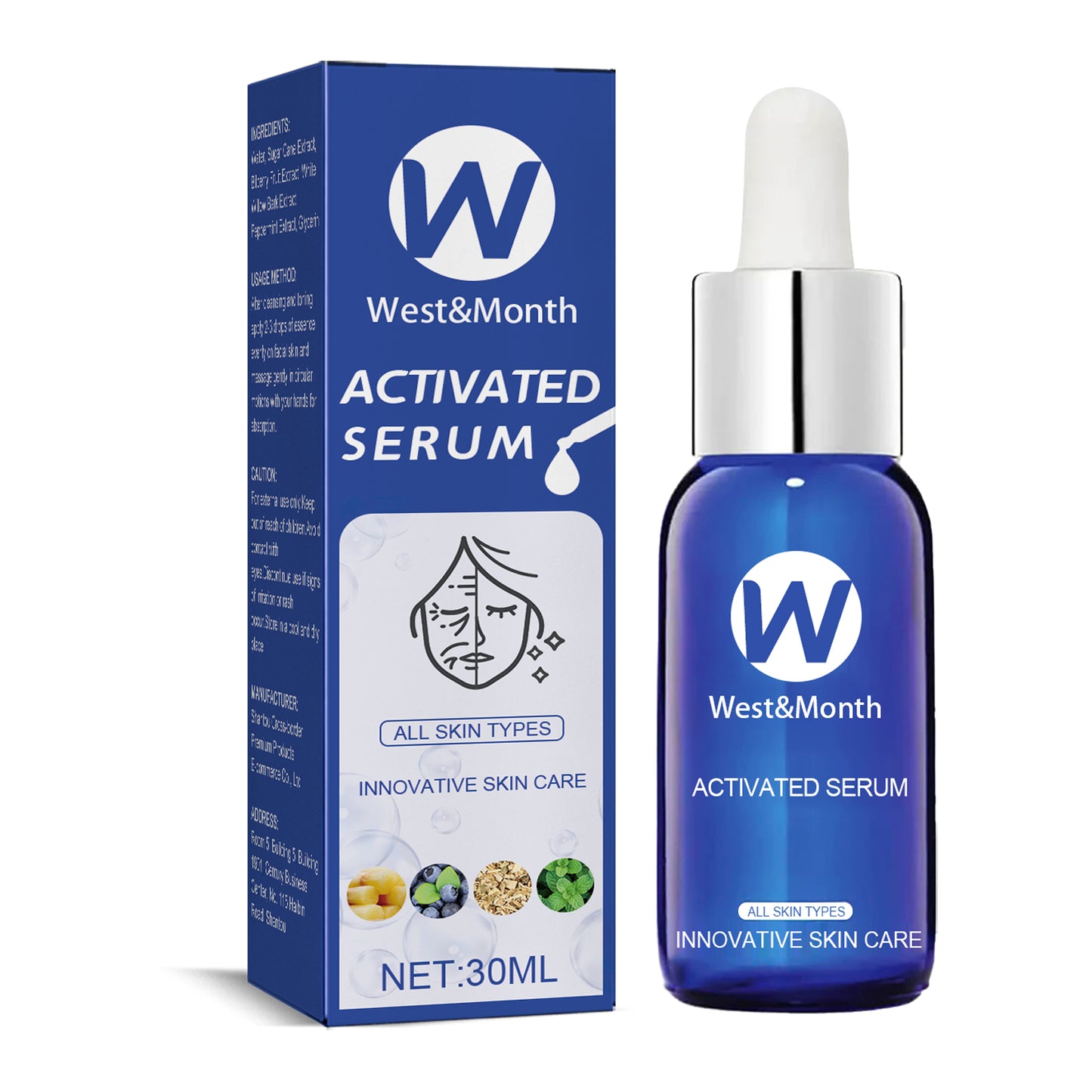 West&Month Facial Treatment Essence, Improve Fine Lines Lifting And Shrink Pore Acne Repair Moisturizing Essence - LaTezza Online Shop