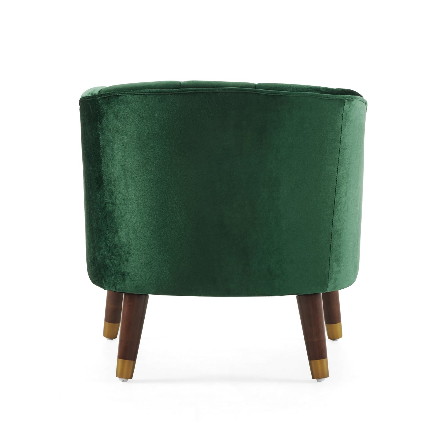 Green Upholstered Barrel Accent Chair With Wooden Legs - LaTezza Online Shop