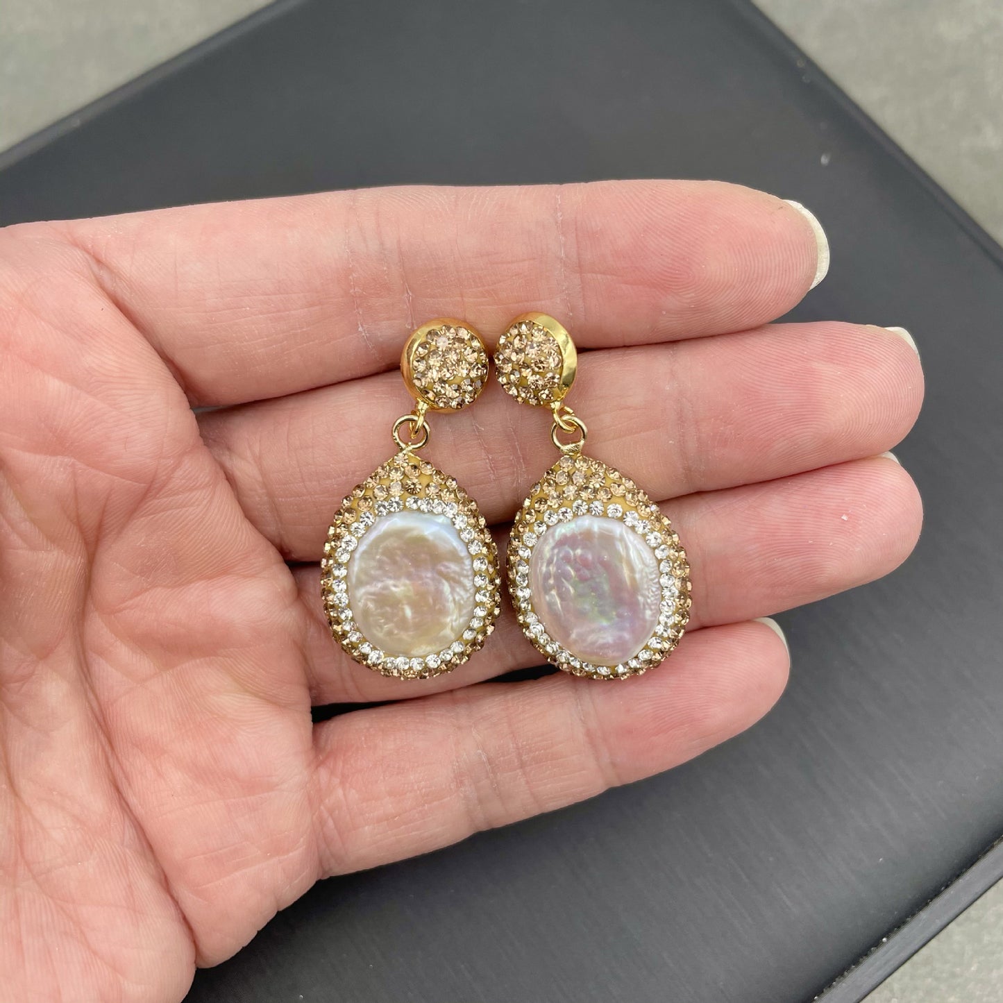 Baroque shaped pearl earrings luxury dangle jewelry - LaTezza Online Shop