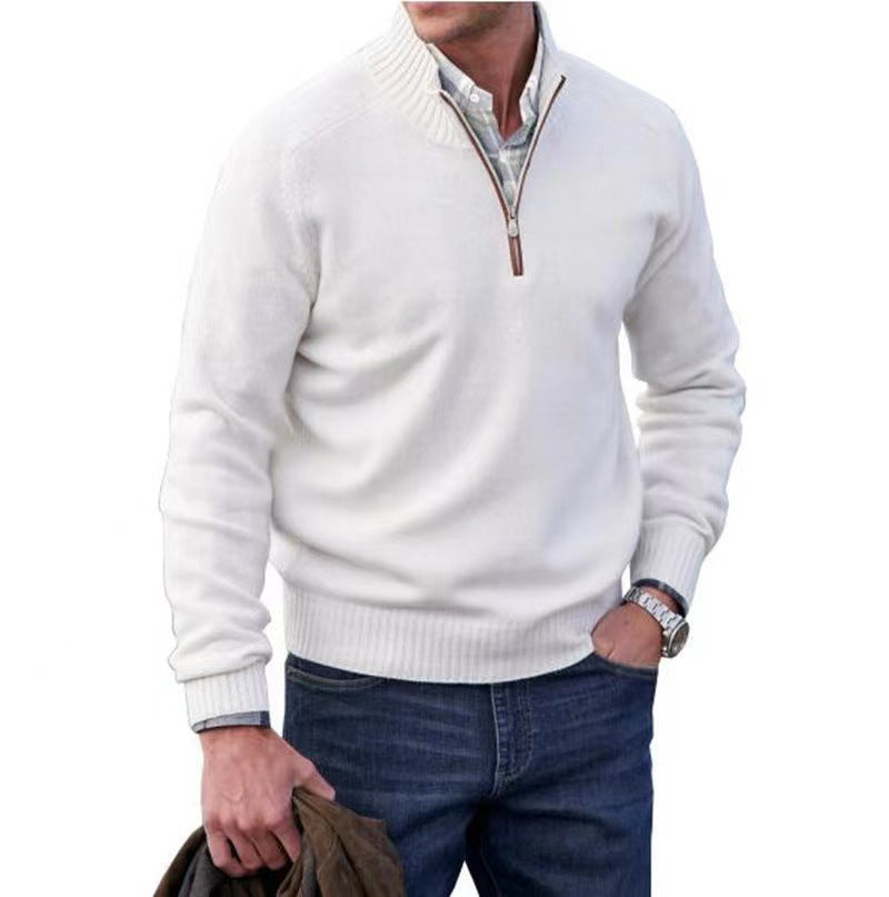 Men's Zipper Stand up Collar Sweater Wool Men's Warm Sweater - LaTezza Online Shop