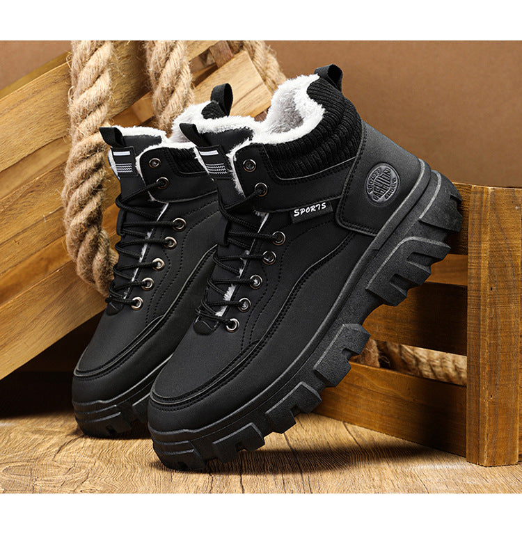 Men's winter suede high top Martin boo workwear versatile thick sole - LaTezza Online Shop