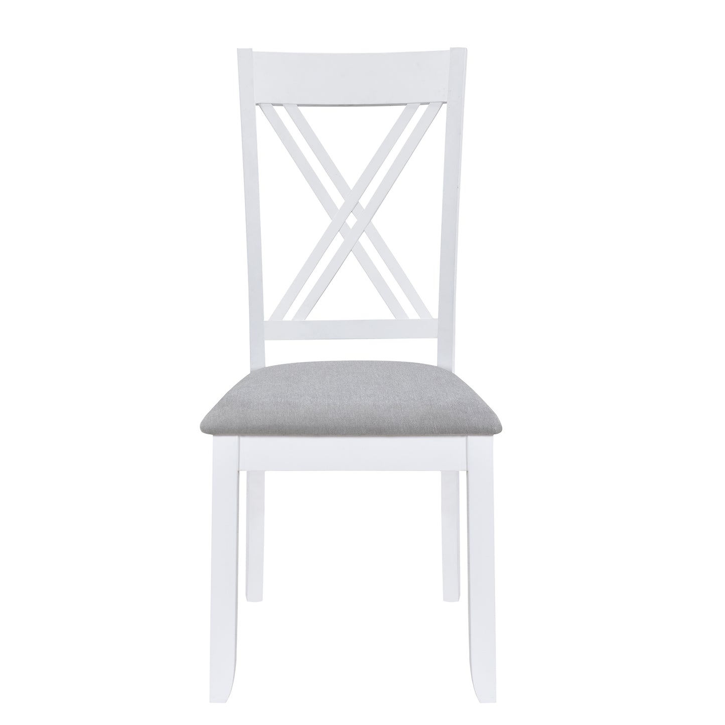 TOPMAX Rustic Minimalist Wood 5-Piece Dining Table Set with 4 X-Back Chairs for Small Places White - LaTezza Online Shop