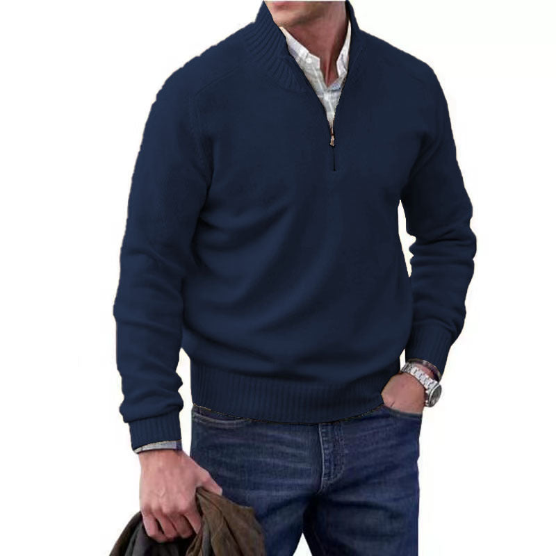 Men's Zipper Stand up Collar Sweater Wool Men's Warm Sweater - LaTezza Online Shop