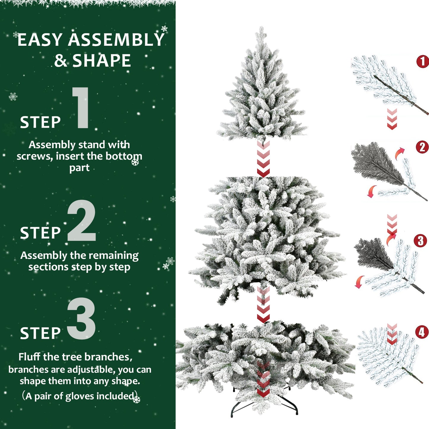 7FT PE&PVC Flocked Christmas tree - LaTezza Online Shop