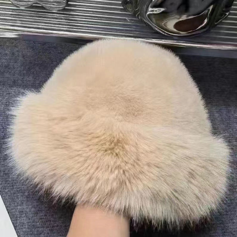 Mongolian hat with thickened insulation, faux fur fashion basin hat, faux mink fur women - LaTezza Online Shop
