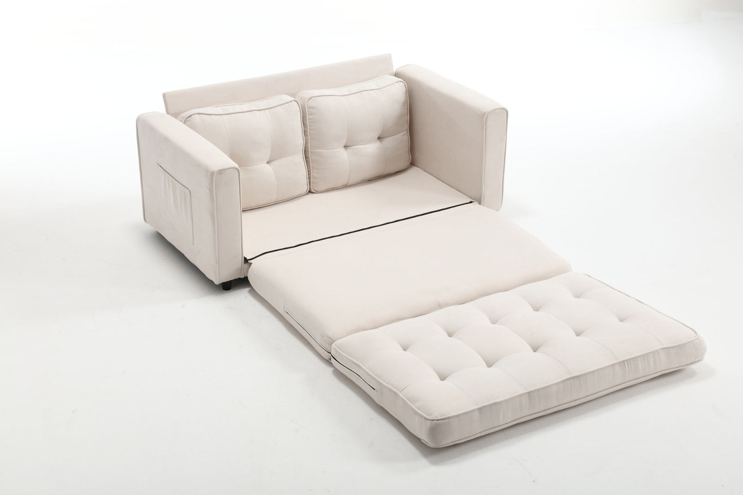 3 Fold Sofa Convertible Futon Couch sleeper sofabed Space saving loveseat Dark Gray & Light Gray & Beige - LaTezza Online Shop