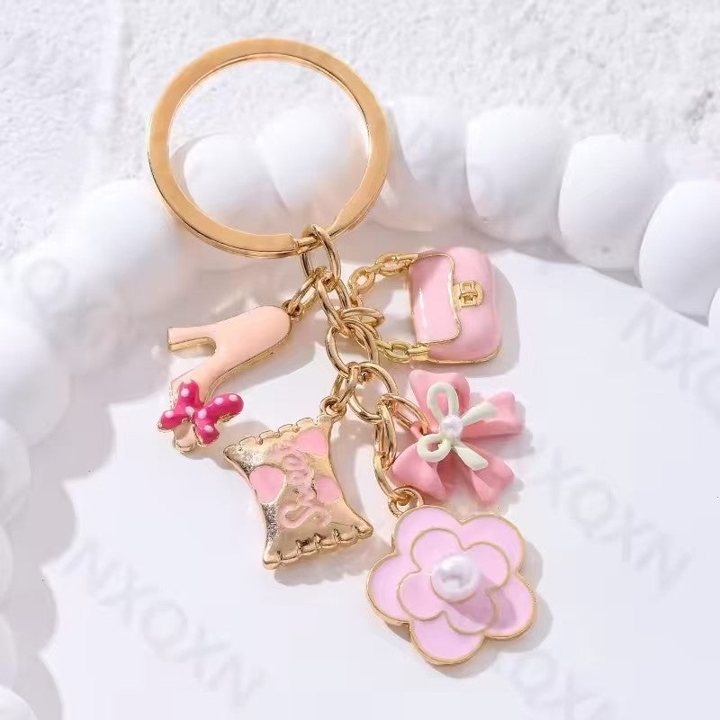 With Letters Heart Shape Bag Key Ring Pendant Bow - LaTezza Online Shop