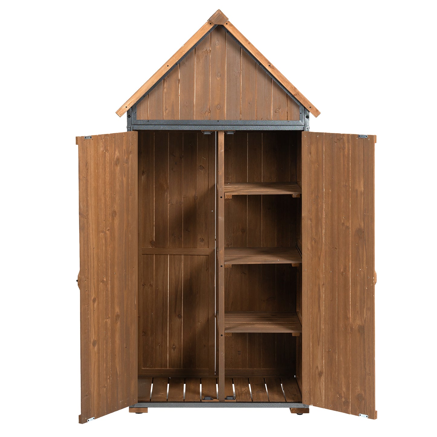 Outdoor Storage Cabinet Garden Shed Tool Shed With Metal Frame
