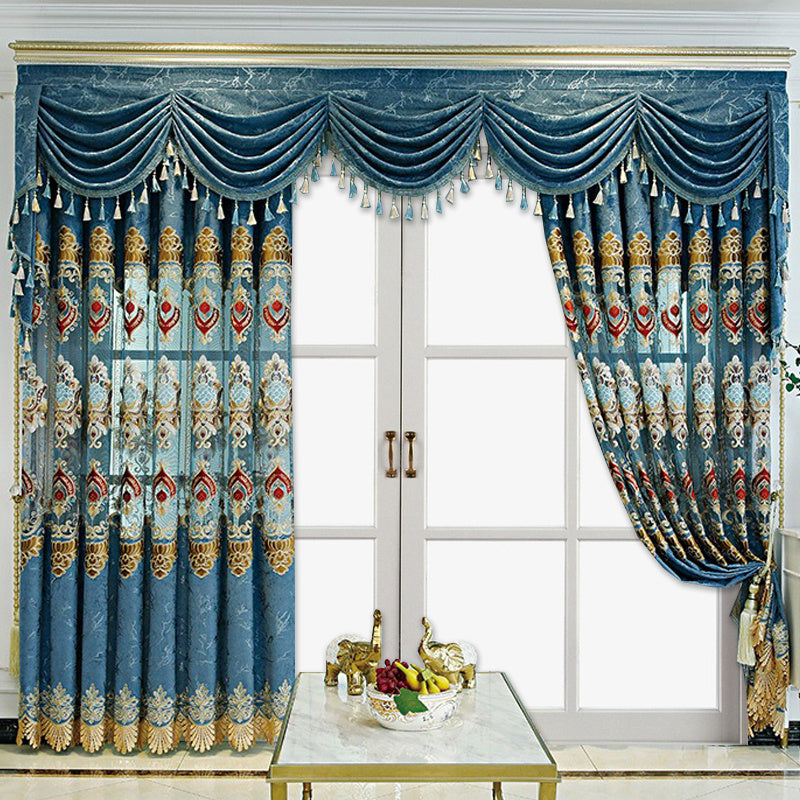 Modern Style Living Room European Hollow Embroidery Curtains 2-piece Set - LaTezza Online Shop