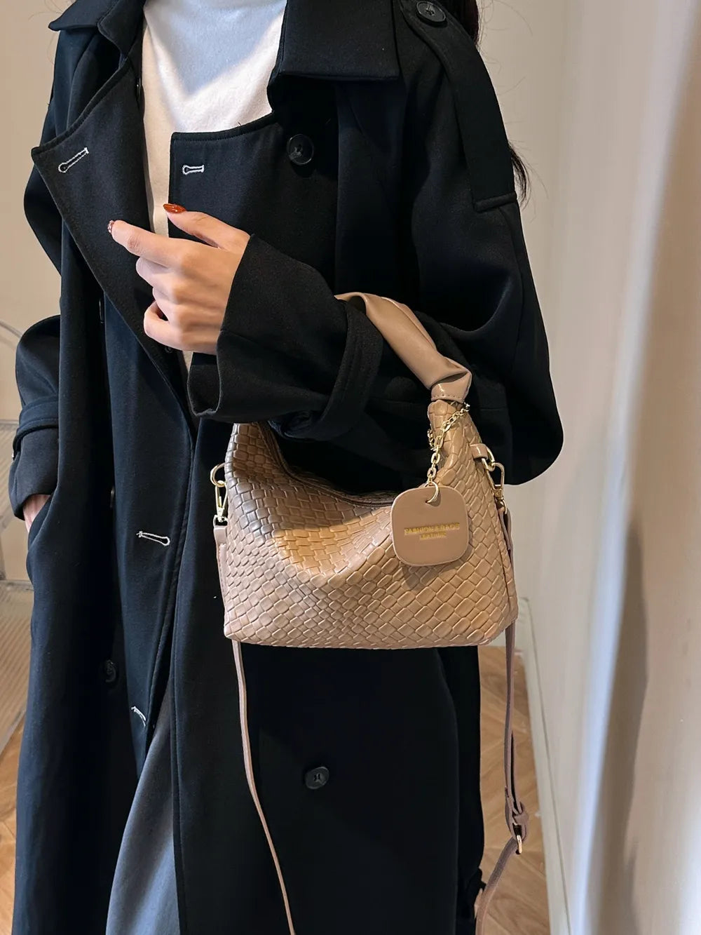 PU Leather Woven Crossbody Bag - LaTezza Online Shop