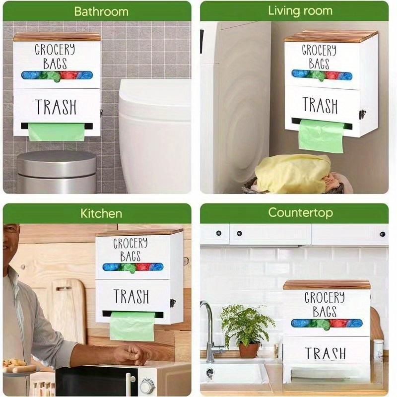 Wooden Garbage Bag Storage Box Two In One - LaTezza Online Shop