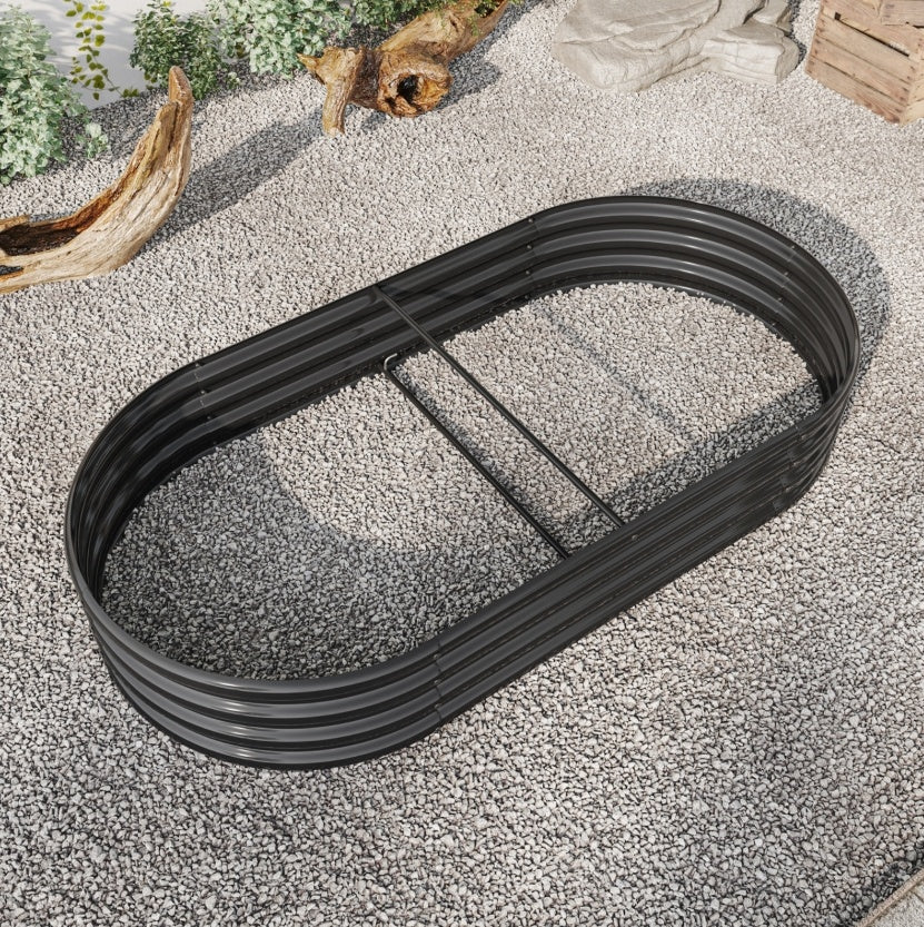 Raised Garden Bed Outdoor, Oval Metal Planter For Plants, Vegetables, Flowers - LaTezza Online Shop