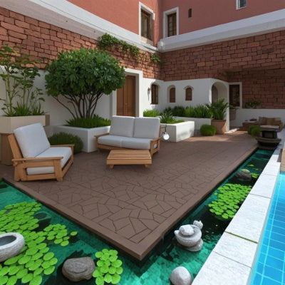 Plastic Interlocking Deck Tiles,44 Pack Patio Deck Tiles,12x12 Square Waterproof Outdoor All Weather - LaTezza Online Shop