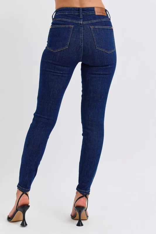 Skinny Jeans Judy Blue Full Size Mid Rise Tummy Control Classic Skinny Jeans Plus Size - LaTezza Online Shop