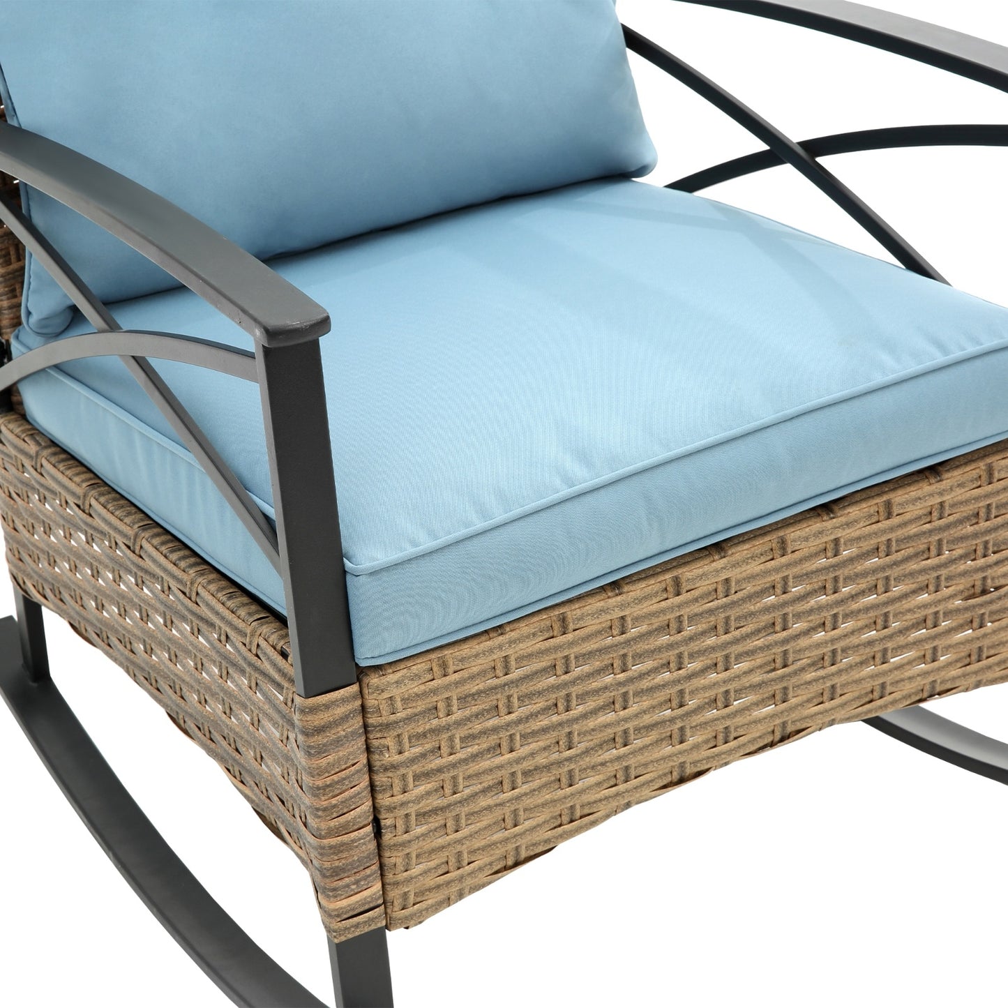 3pcs Rattan Rocking Chair Set Outdoor Leisure Grey - LaTezza Online Shop