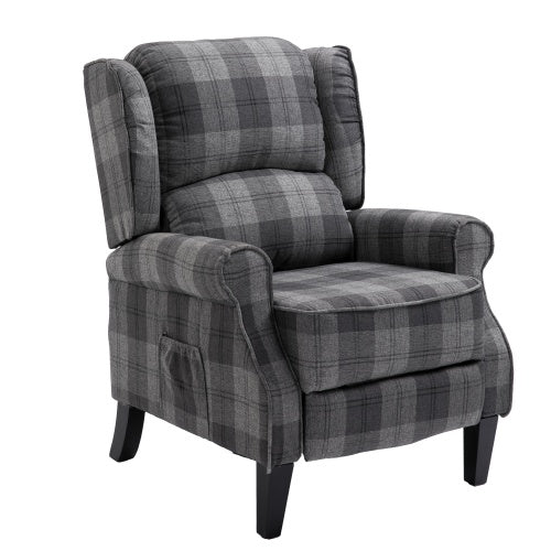 Vintage Armchair Sofa Comfortable Upholstered Leisure Chair Recliner Chair For Living Room Grey Check - LaTezza Online Shop