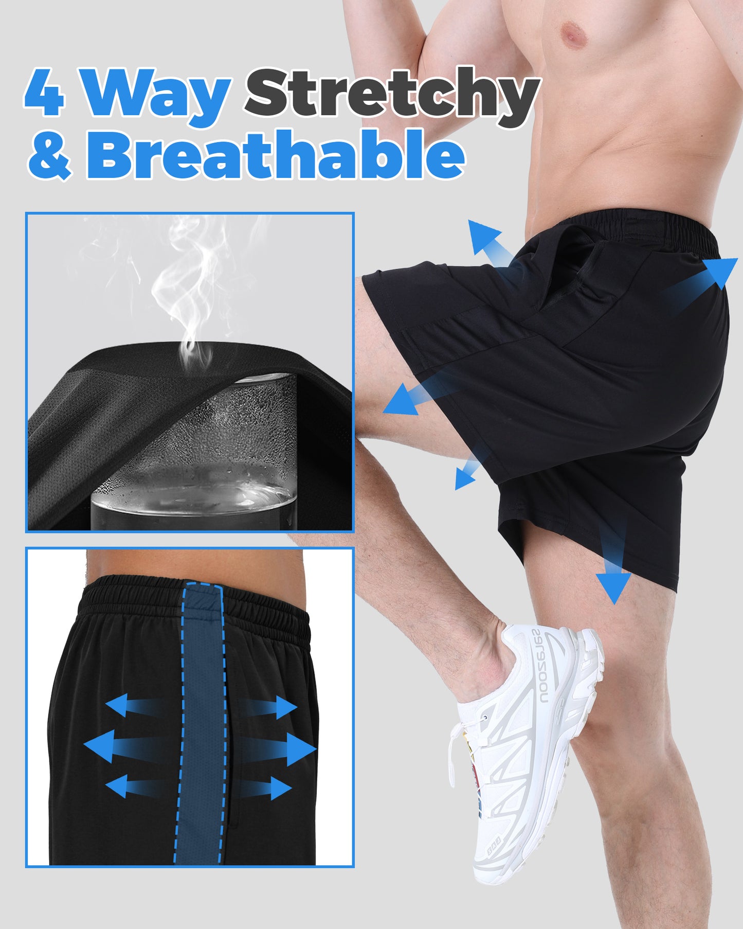 Men's Sweatpants - 3 Points Quick-dry 2 Pairs Of Black Zhangqing - LaTezza Online Shop