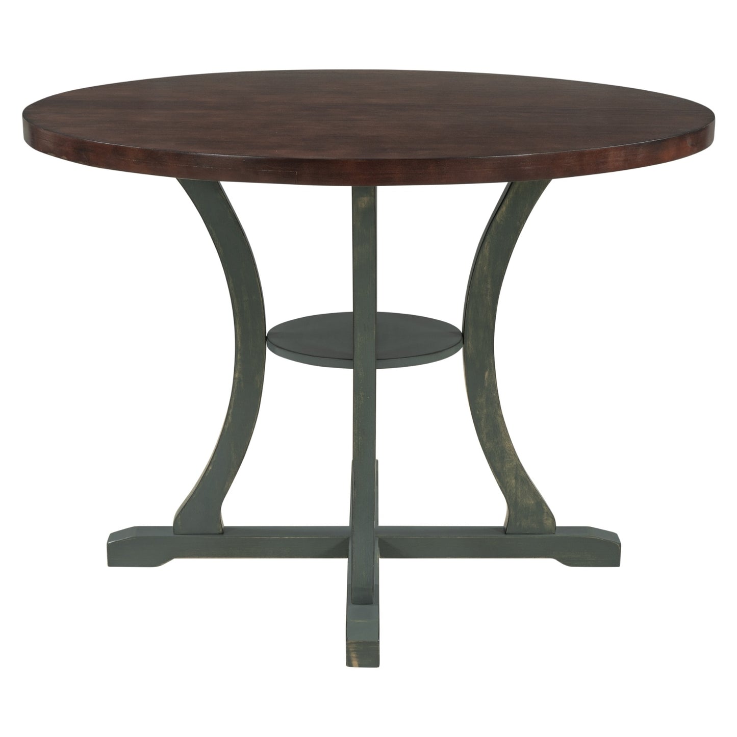 TREXM 5-Piece Round Dining Set With Fabric Chairs & Special-shaped Legs - LaTezza Online Shop