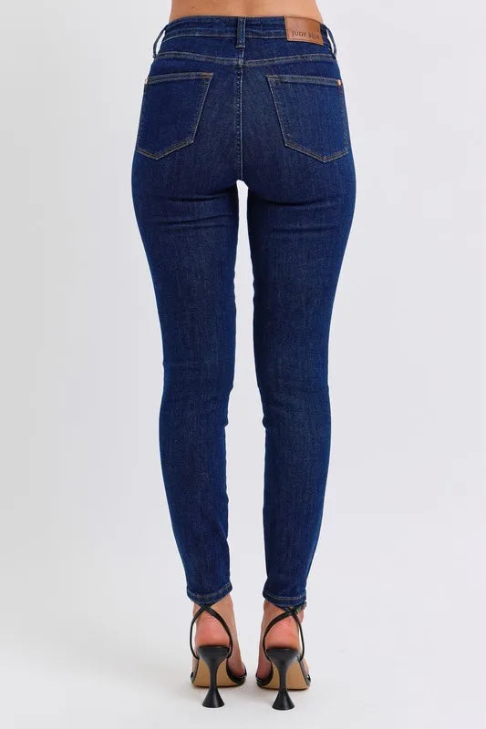 Skinny Jeans Judy Blue Full Size Mid Rise Tummy Control Classic Skinny Jeans Plus Size - LaTezza Online Shop