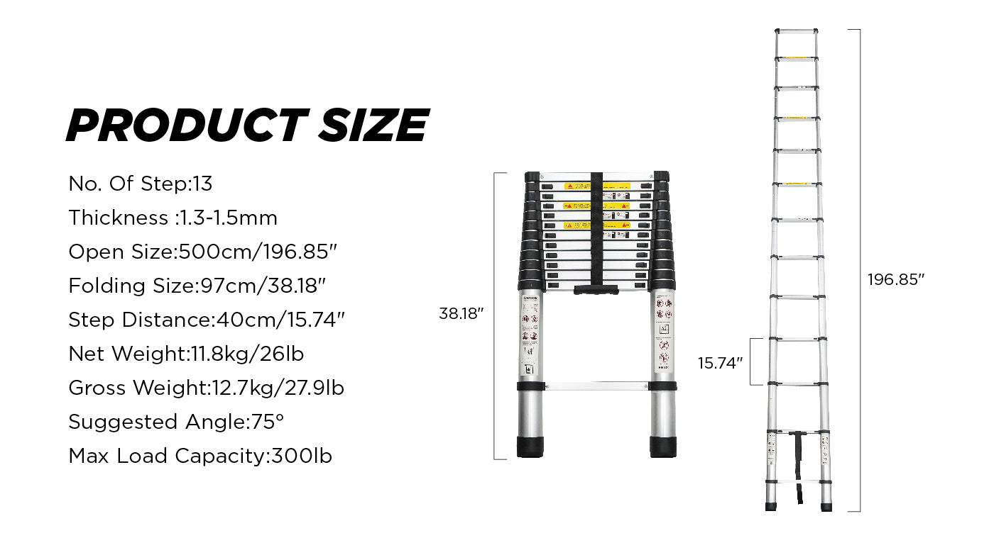 Aluminum Telescoping Ladder For Outdoor Work