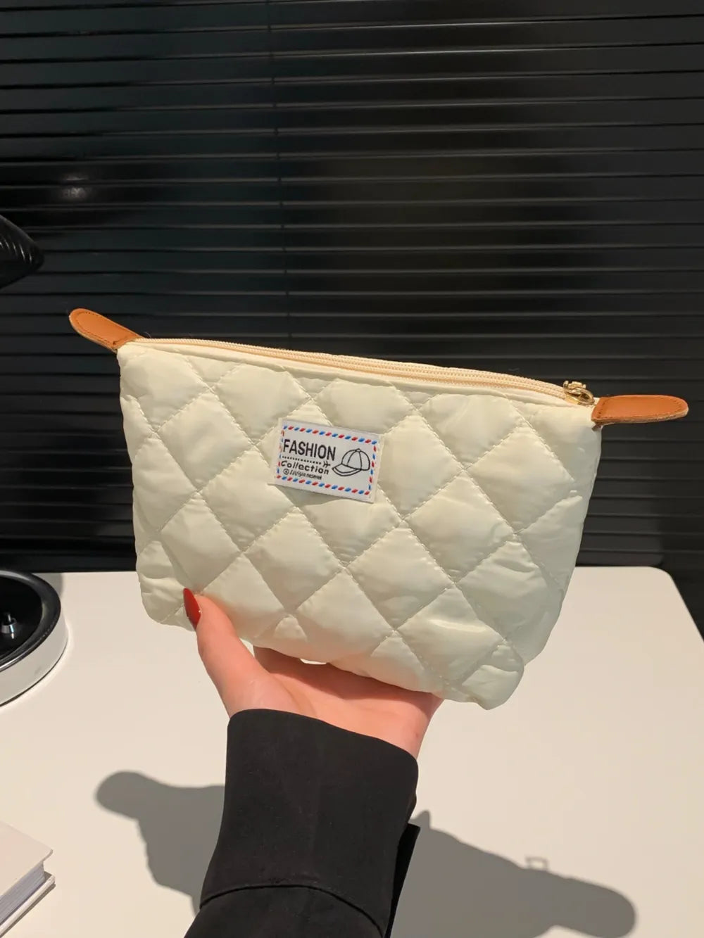Solid Quilted Clutch with Zipper - LaTezza Online Shop