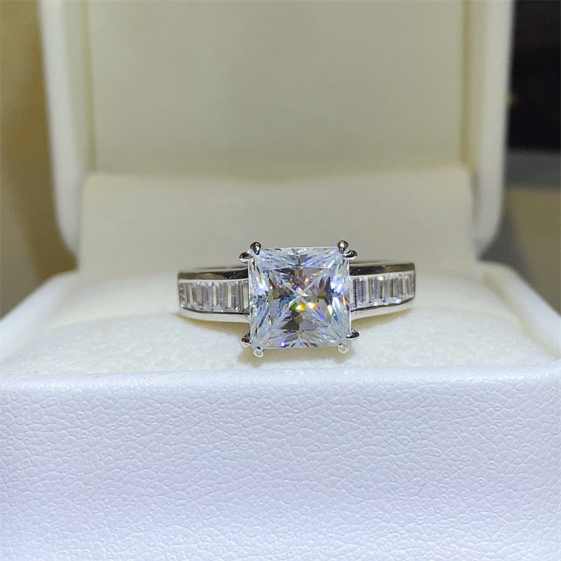3 Carat Moissanite 925 Sterling Silver Square Shape Ring - LaTezza Online Shop