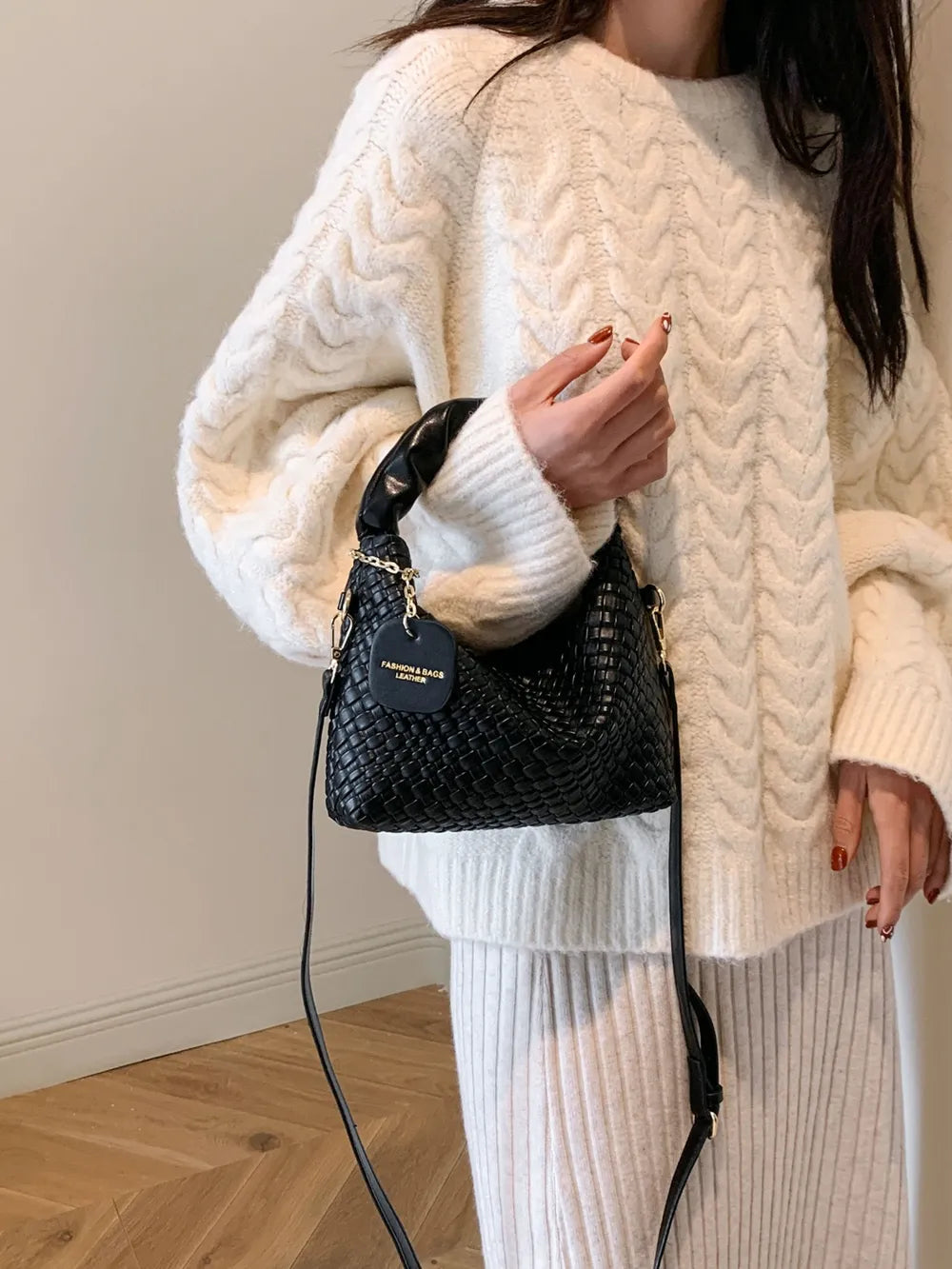 PU Leather Woven Crossbody Bag - LaTezza Online Shop