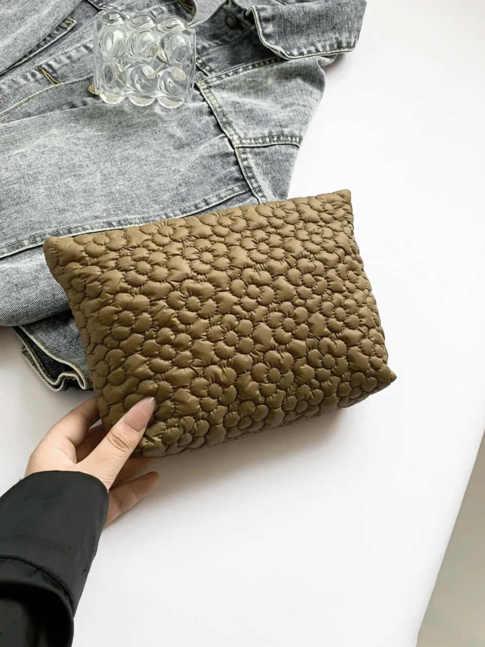 Flower Texture Polyester Clutch - LaTezza Online Shop