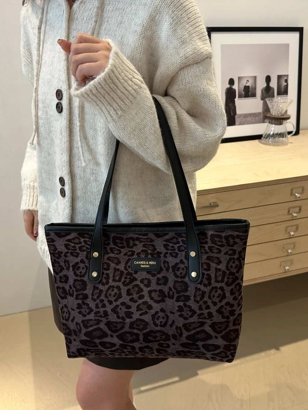 Leopard Polyester Tote Bag - LaTezza Online Shop