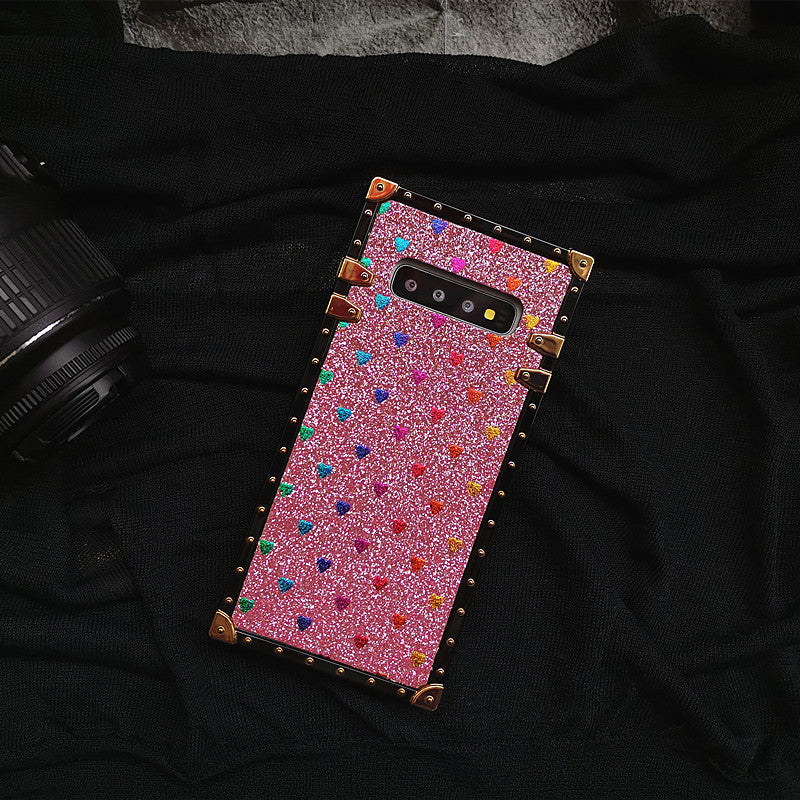 Love Glitter Square Silicone Holder Phone Case - LaTezza Online Shop