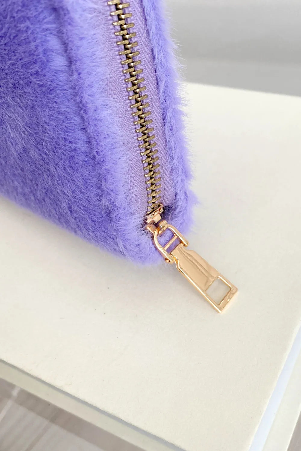 Solid Color Fluff Rectangle Wallet - LaTezza Online Shop